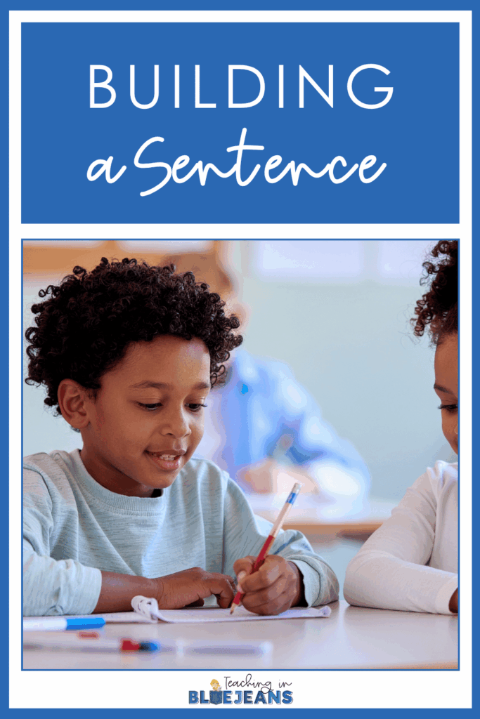 Teaching sentence building should be fun! This blog post provides you with a great activity for sentence building in lower elementary!