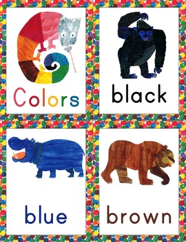 Eric Carle Inspired Color Posters | Color Signs 4 Sizes | Color Words Book Too! - Image 3