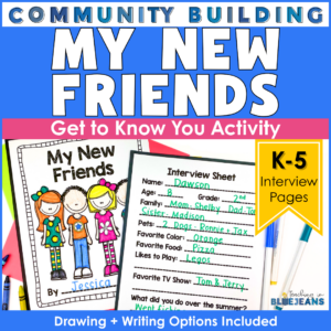 My New Friends is a Get to Know You ?Activity for Kids. The one-on-one interview format is perfect for the new school year.