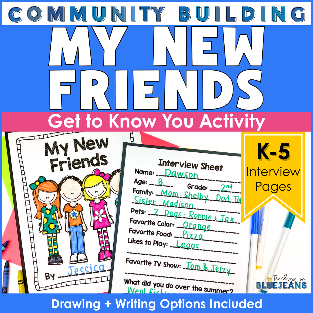 My New Friends is a Get to Know You ?Activity for Kids. The one-on-one interview format is perfect for the new school year.