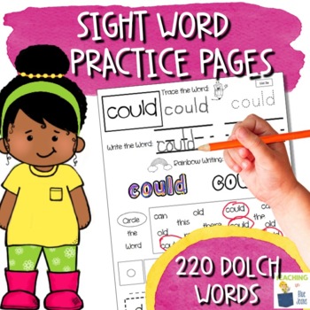 sight word practice pages for the entire dolch sight word list