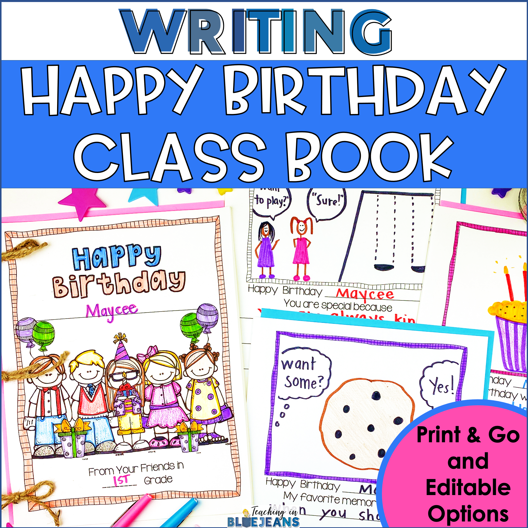 Celebrate students birthday by making a class birthday book. It's the student birthday gift kids talk about for years!