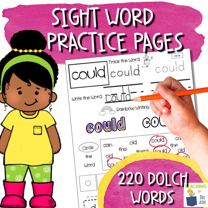 Dolch sight word practice worksheets