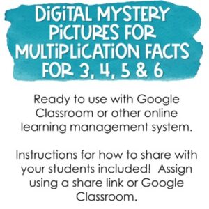 Digital Mystery Picture for Multiplication Facts 3, 4, 5 & 6 ...