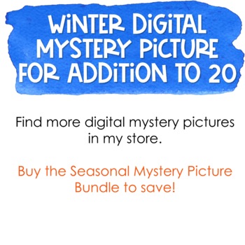 Winter Digital Mystery Picture for Addition to 20 #2 | Addition Math Facts - Image 4