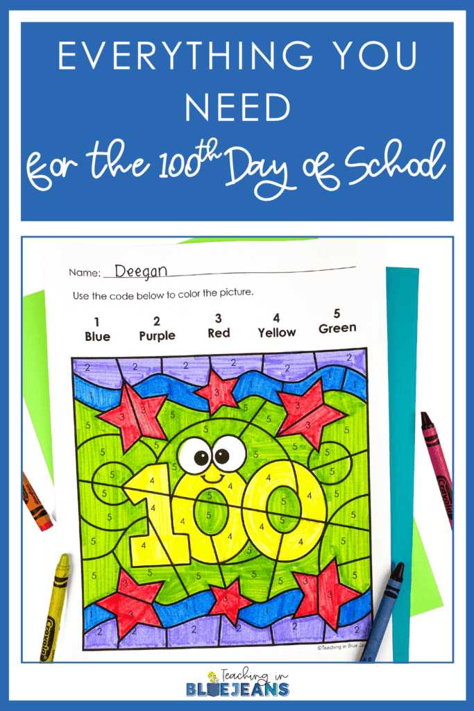 Don't spend hours scouring the net for ideas or looking for ideas you've previously seen. Instead, pin this to your favorite classroom Pinterest board and come back quickly when you are ready to plan your 100th Day of School!