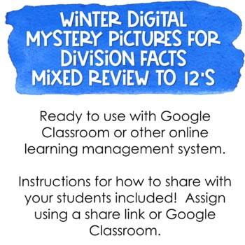 Winter Digital Mystery Picture for Division Facts to 12s - Image 3