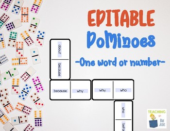 This editable dominoes set is the perfect learning game to help your students with test prep.