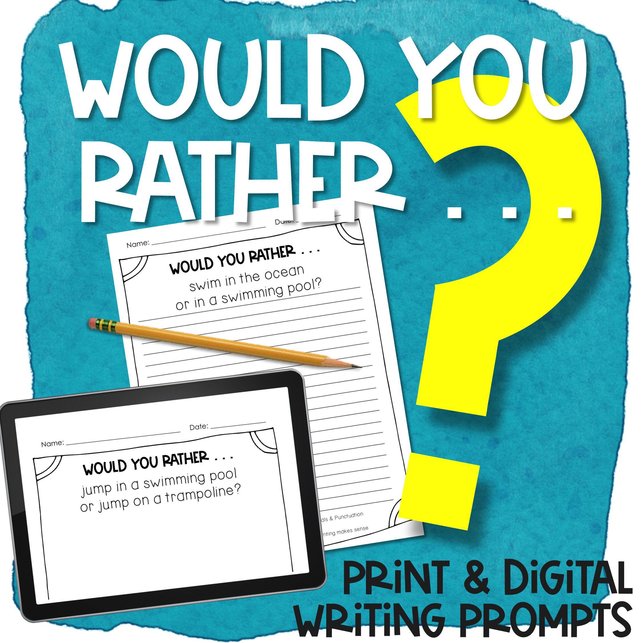 Would You Rather Summer writing prompts with print and digital options.