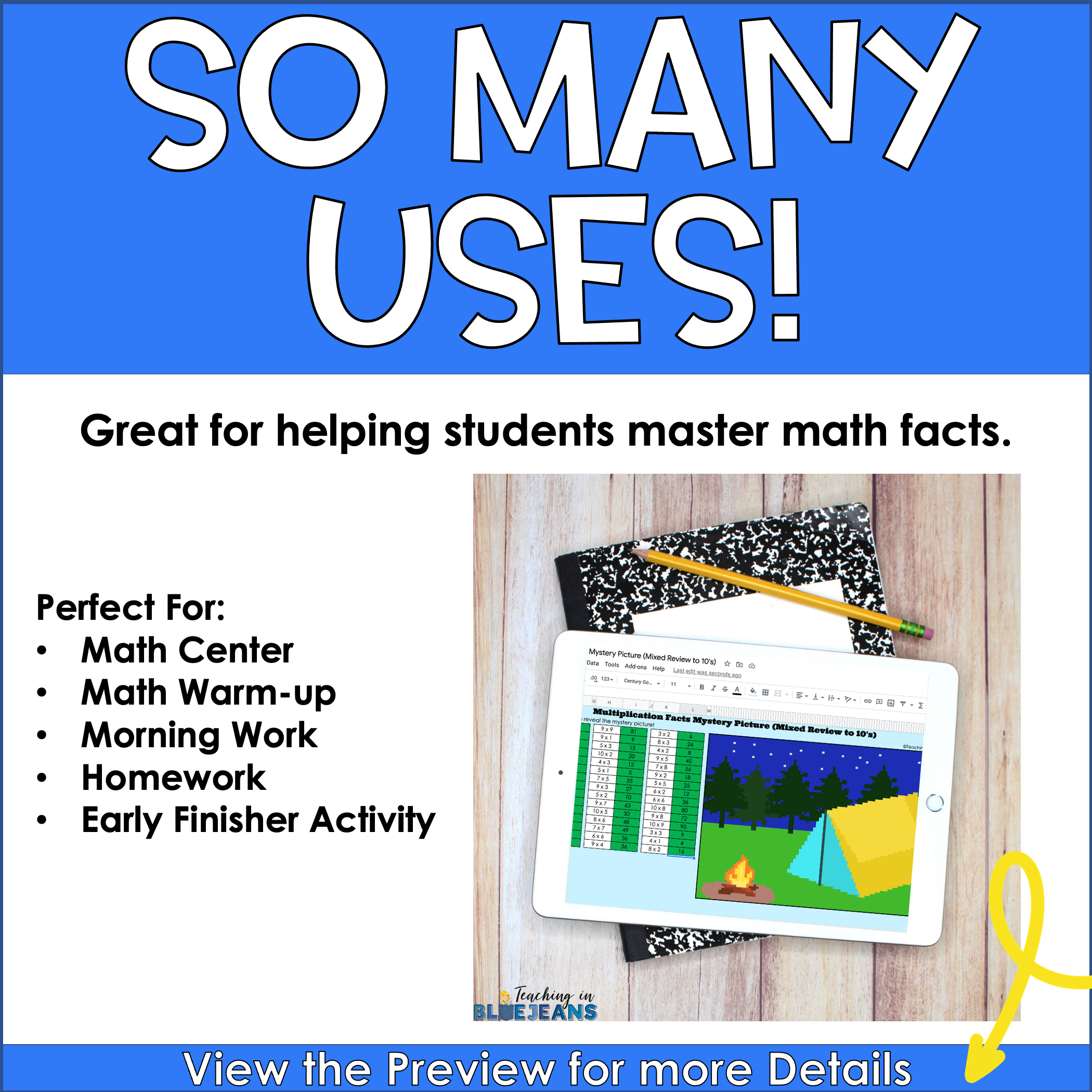 Division mystery picture activity for practicing division math facts to 10s
