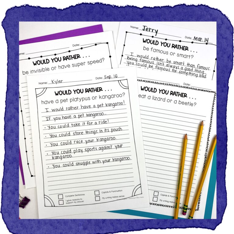 Would You Rather Writing Prompts MEGA BUNDLE – 150+ Printable ...
