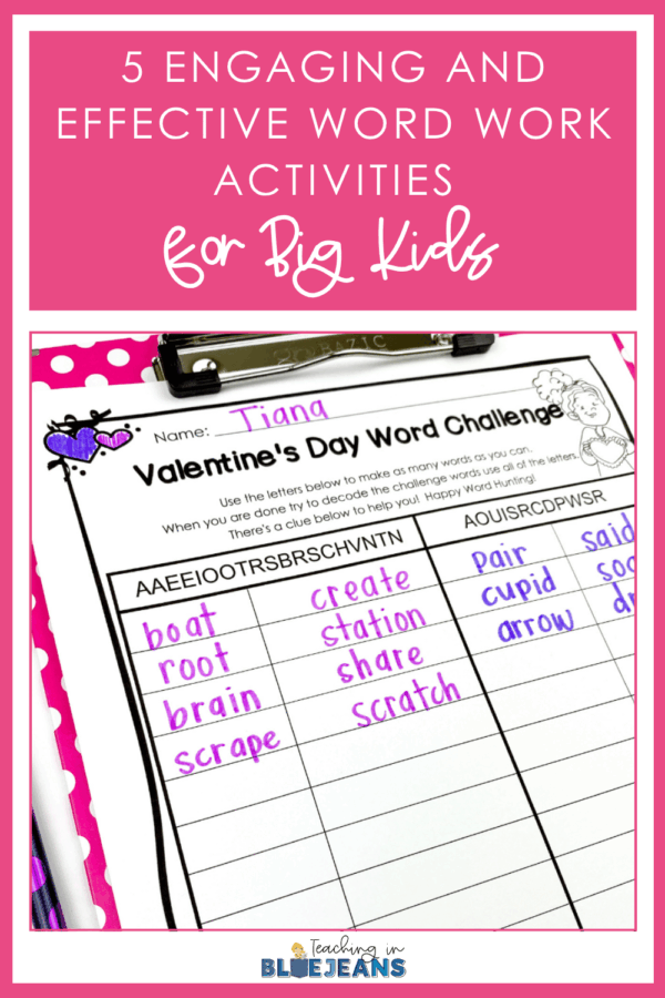 5 Engaging and Effective Word Work Activities for Big Kids