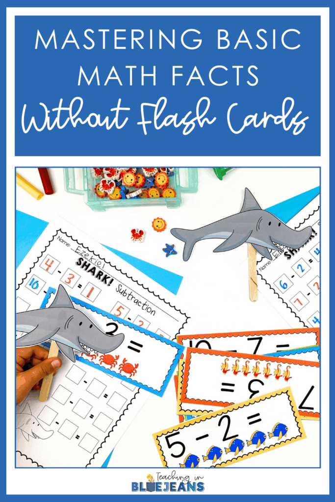 Help your students learn their basic math facts without the drill and kill of flash cards. These hands-on and interactive activities will help your kids learn their math facts while having fun. #mathfacts #elementarymath