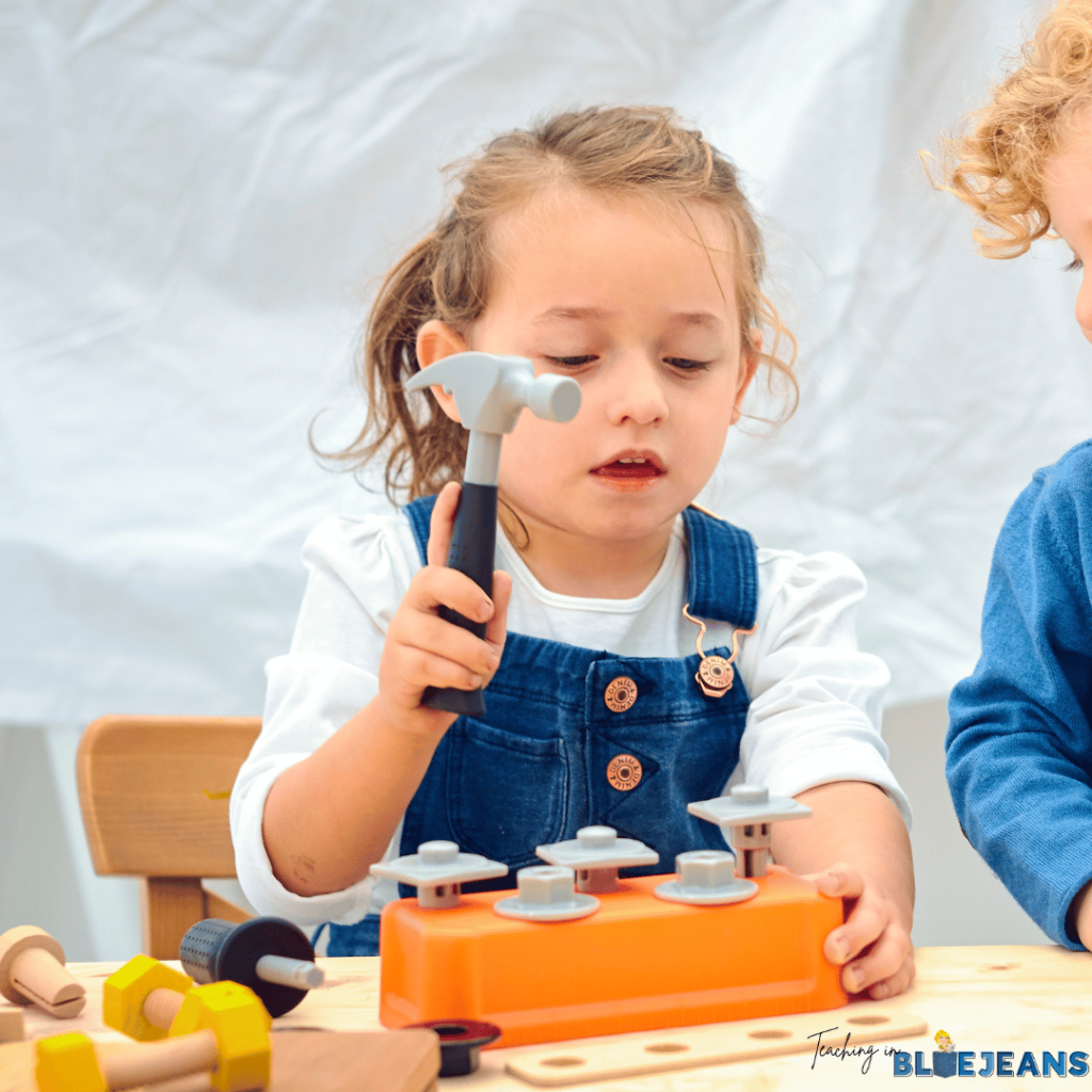 These toy hammers and hammering activities are a great way to help students build fine motor skills and hand eye coordination
