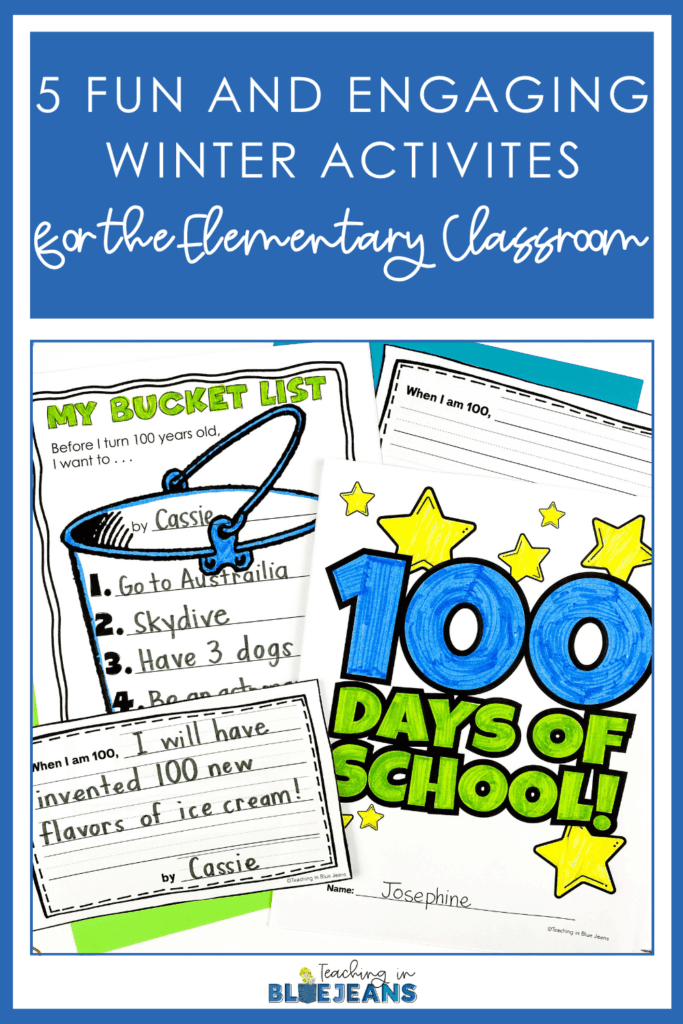 Image saying "5 Fun and Engaging Winter Activities for Elementary Classrooms" and featuring snowman themed sight word activities.