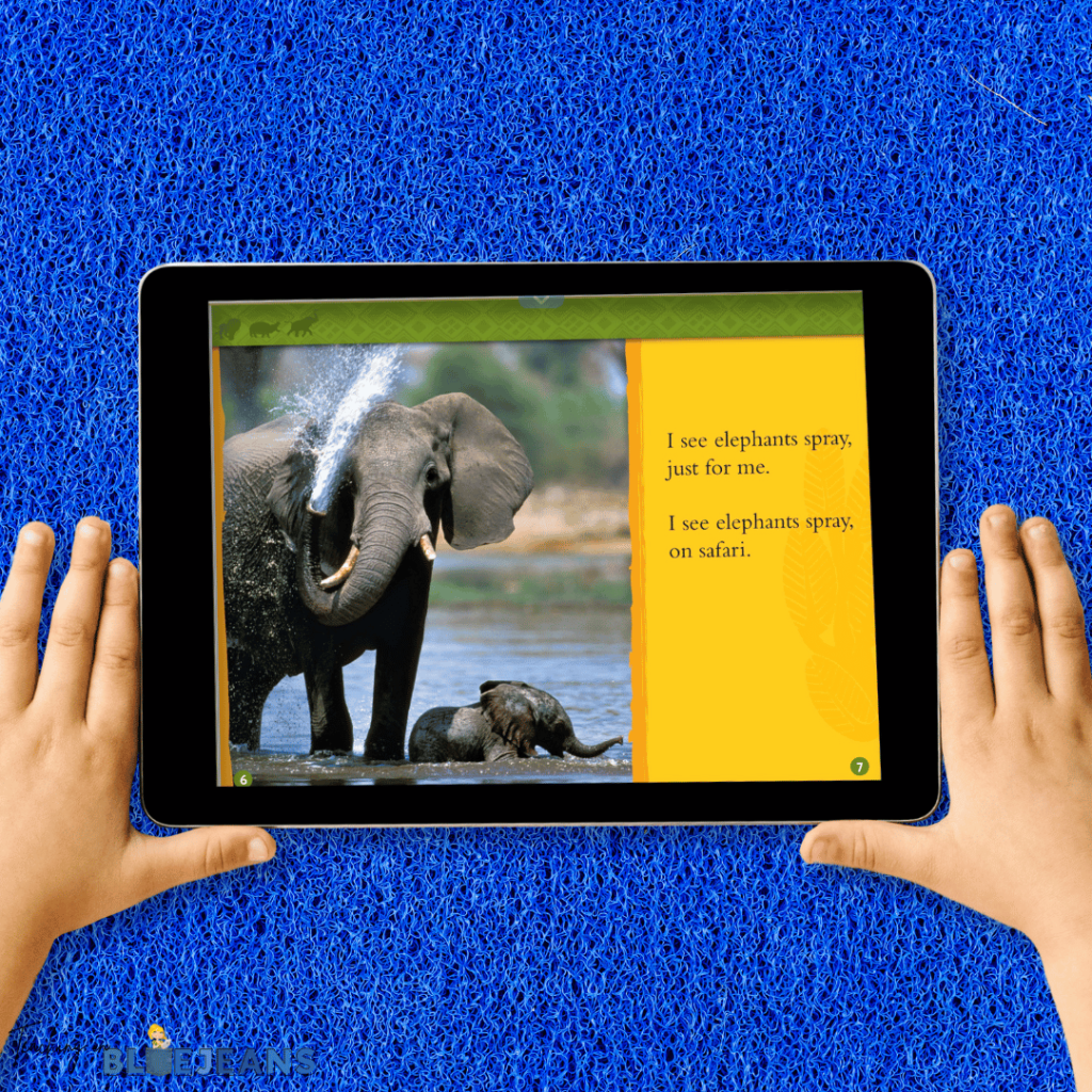 This image shows a student reading a book on a tablet using "Epic!", one of the must have apps for educators!