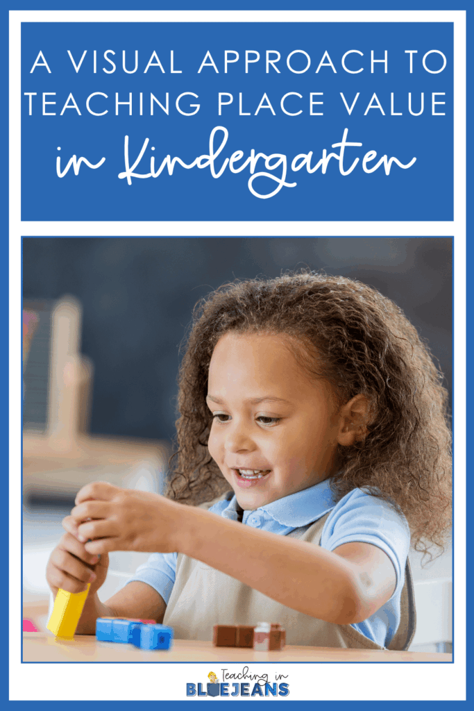 When teaching place value, it can be extremely helpful to take a visual approach! In this post, I take you step by step through how I teach place value by showing students a visual representation of ones, tens and hundreds without using place value blocks. This hands-on, visual model really helps students understand place value in kindergarten and first grade.