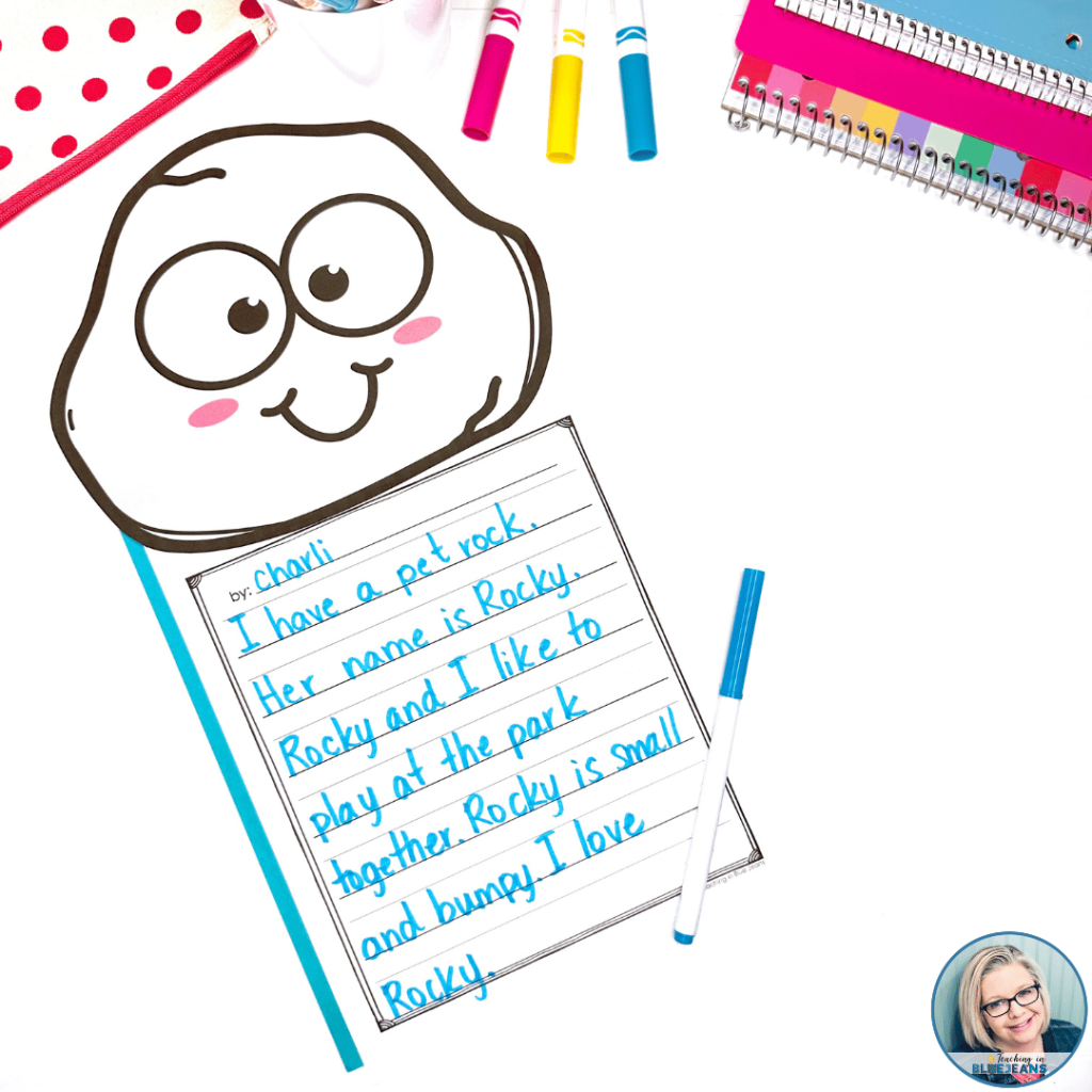 Creating sentences about the rock activities is a great way to tie in writing to the unit.