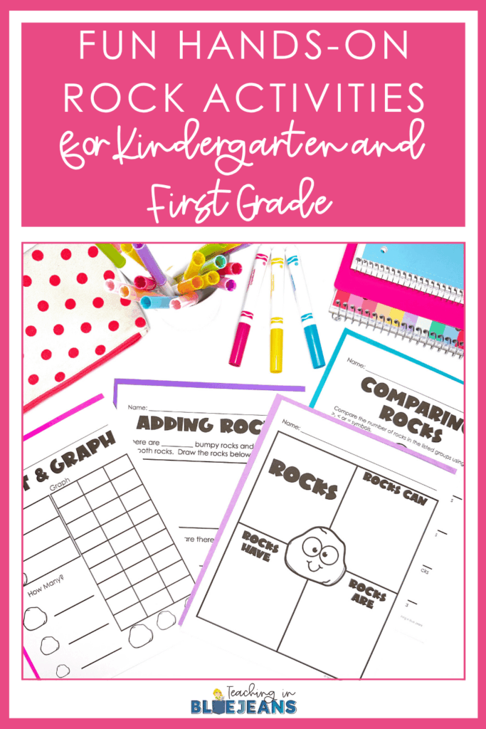 This image shows the various activities for kindergarten rock investigation.