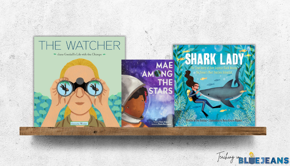 The Watcher, Mae Among the Stars, and Shark Lady are three perfect picture books for reading about Women's History Month.