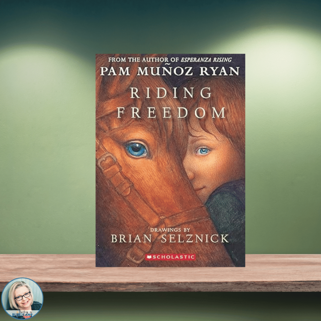 Riding Freedom by Pam Munoz Ryan is a book about a young woman who disguised herself as a man to live freely and work as a stagecoach driver.