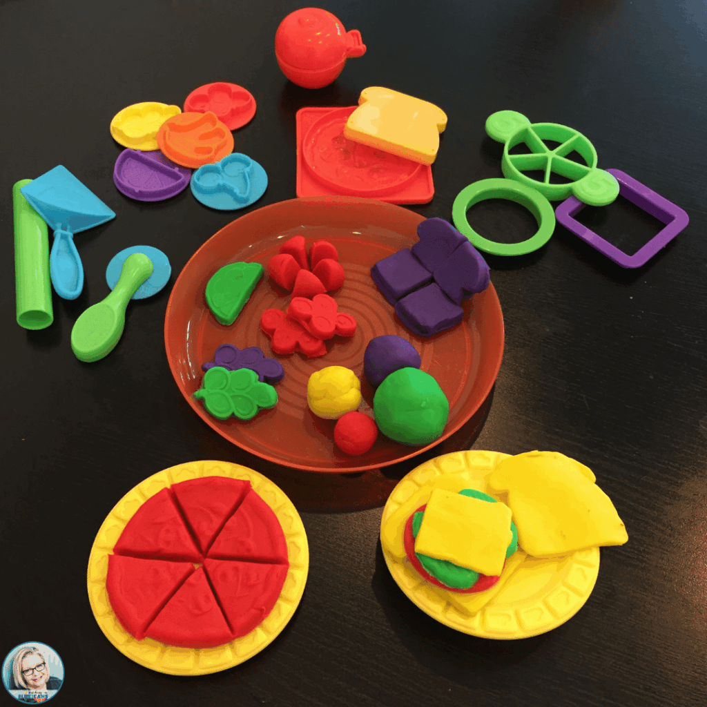 Using playdough to teach fractions is a great formative check in without a worksheet.
