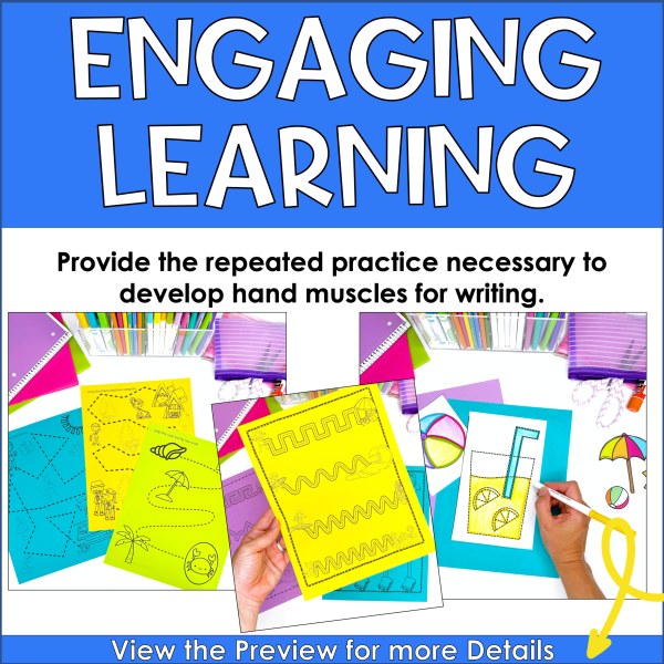 Summer Prewriting Worksheets - Tracing Lines & Shapes - Fine Motor ...