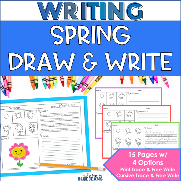Spring Directed Drawing and Writing Prompts – Printable Handwriting and ...