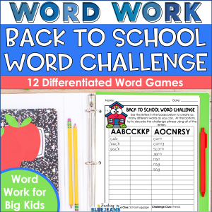 Back to School Word Building Activities and Puzzles