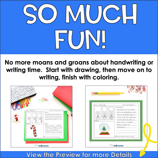 Christmas Directed Drawing &amp; Writing – Print &amp; Cursive | Teaching in ...