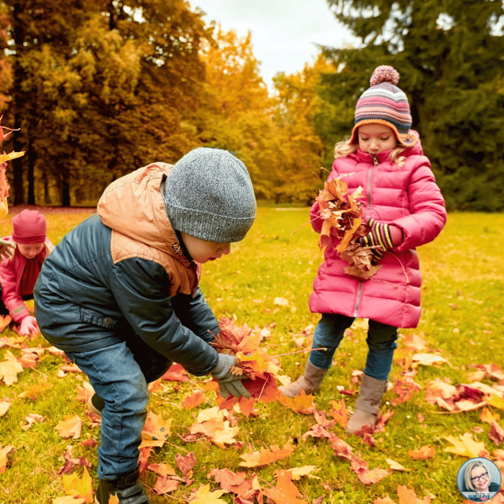 Gathering and sorting leaves can be another fun fall activity for young learners.