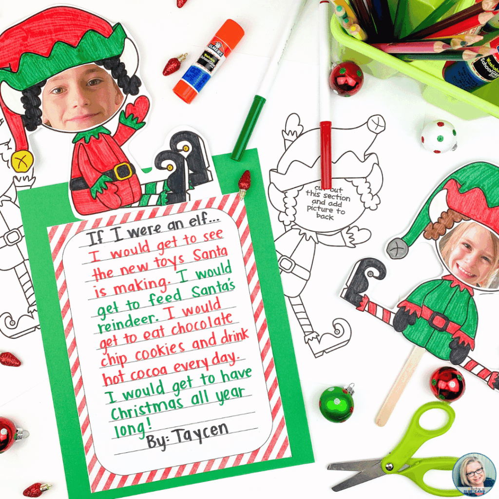 This photo highlights "Elf Yourself", the perfect writing prompt that is full of holiday fun.