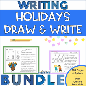 Holiday Draw and Write BUNDLE with year round holidays for cursive and print writing practice.
