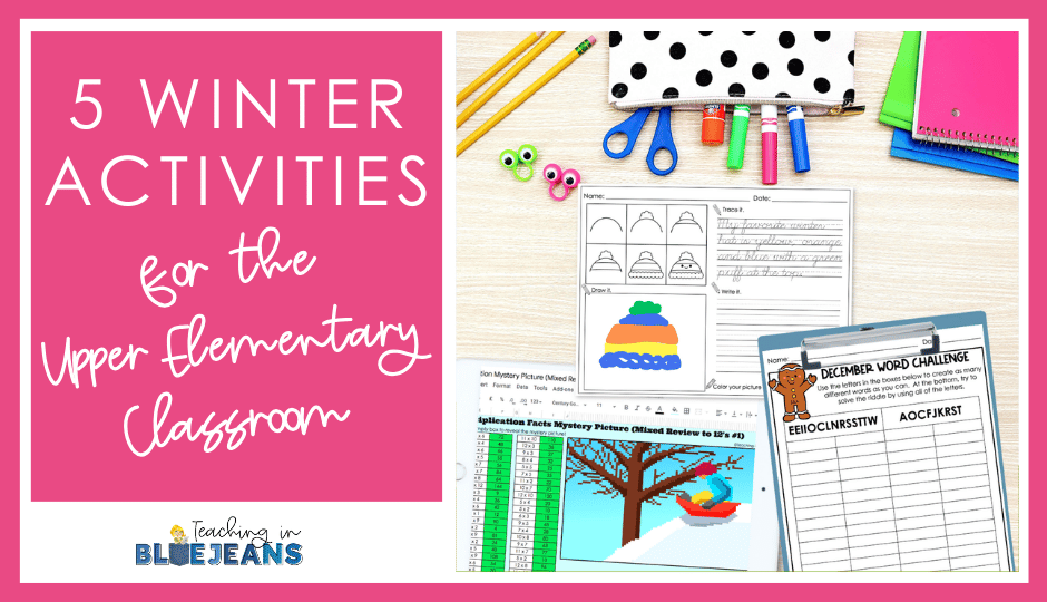 Winter activities for the upper elementary classroom includes fun and engaging skills based activities for reading, math, writing, spelling and more.