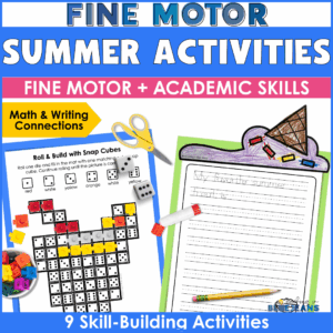 Summer Fine Motor Worksheets and Activities for kids Preschool PReK Kindergarten First Grade Fun Summer Crafts